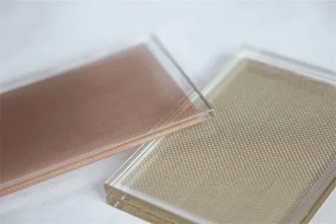 fabric mesh laminated glass, fabric mesh lamination services, decorative fabric mesh lamination, fabric mesh lamination for glass, fabric mesh laminated glass solutions